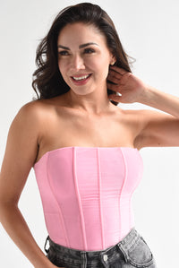 Fashion Styled Corset strapless mesh Rosa