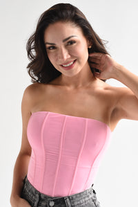 Fashion Styled Corset strapless mesh Rosa