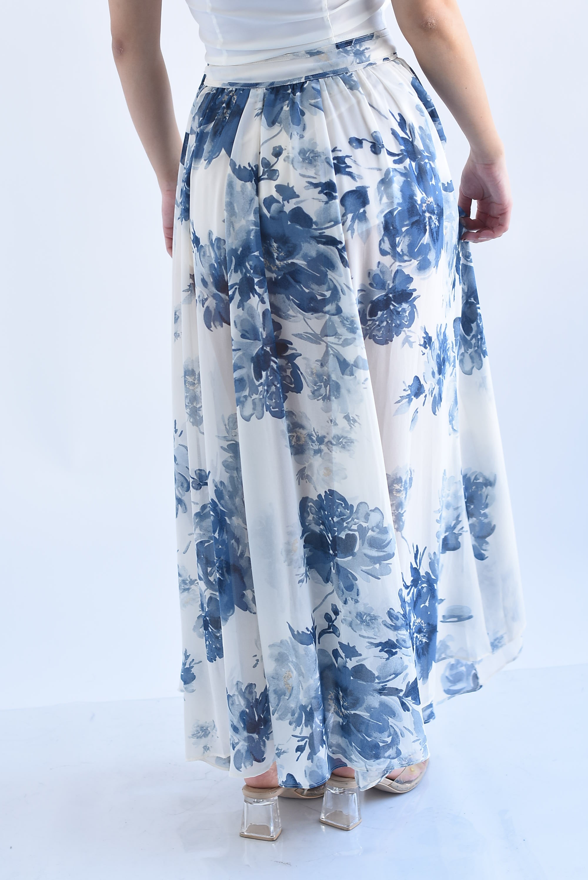 Falda pareo gasa flores