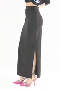 Fashion Styled Falda larga recta licra Negra