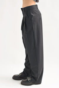 Fashion Styled Pantalón de vestir pinzas Negro