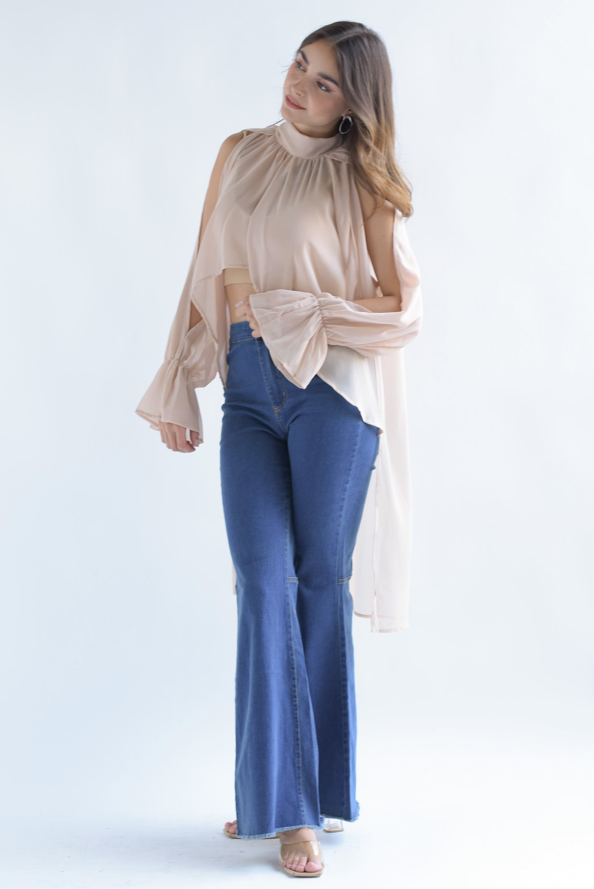 Blusa cauda trasera asimétrica Blush