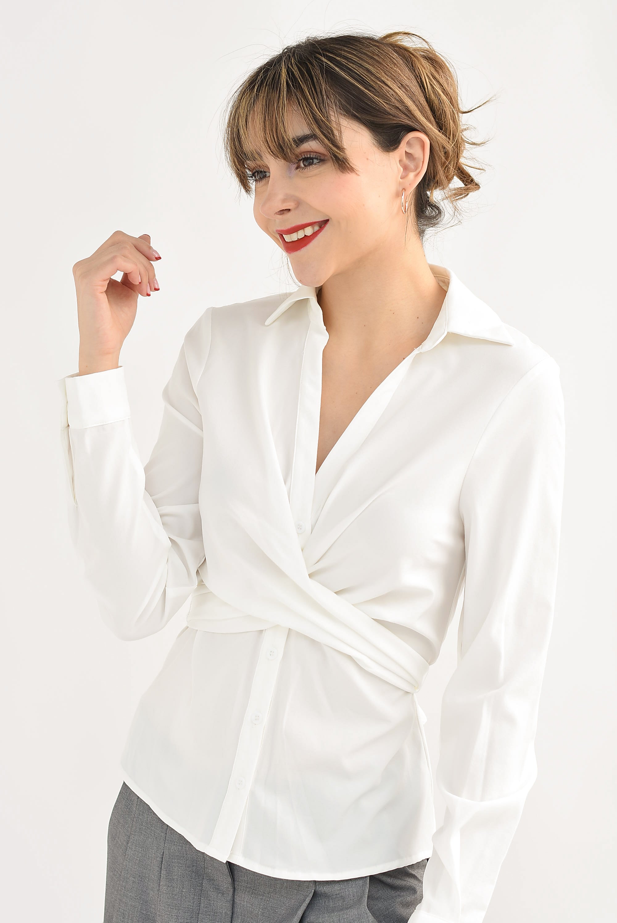 Camisa nudo cruzado Blanca