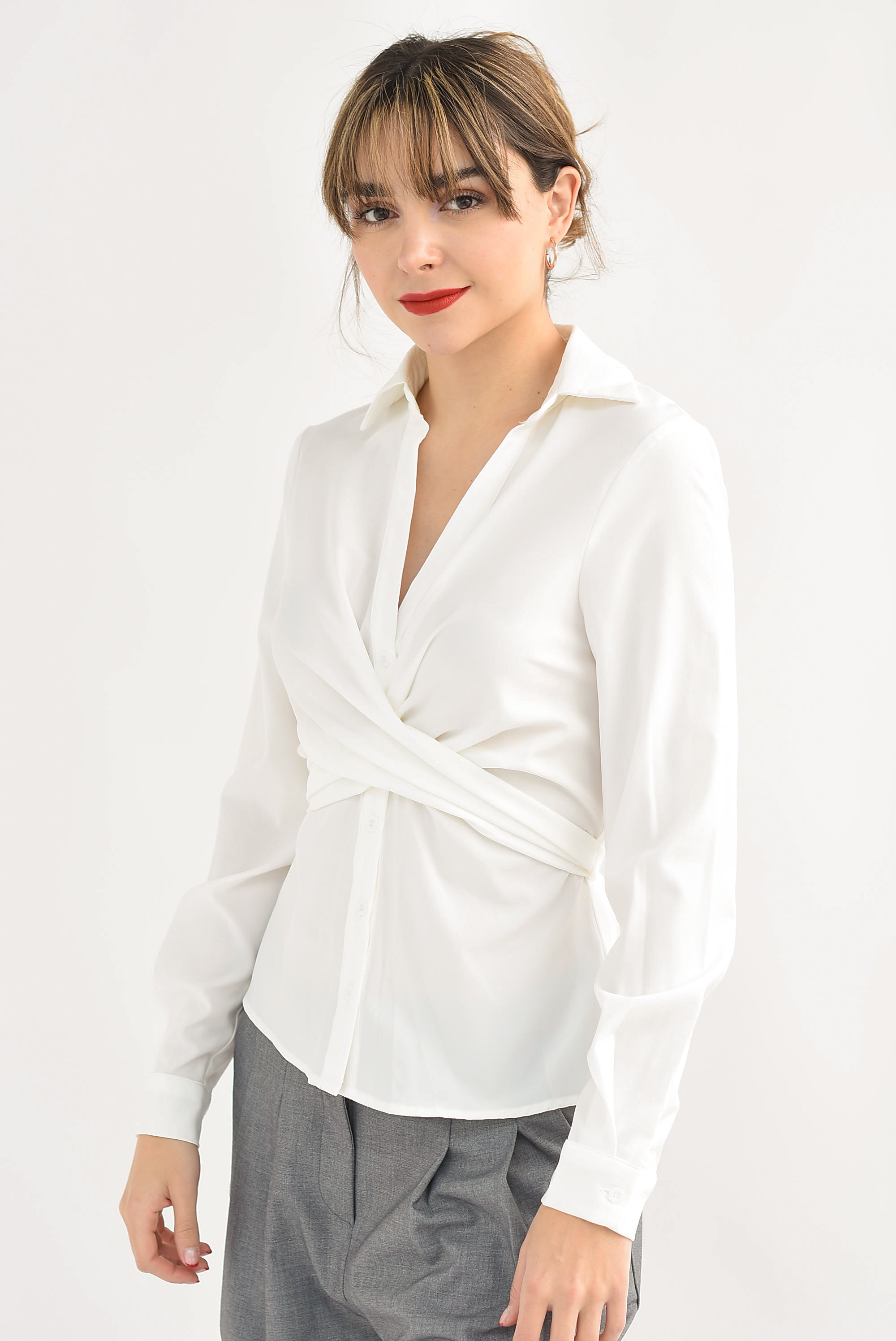 Camisa nudo cruzado Blanca