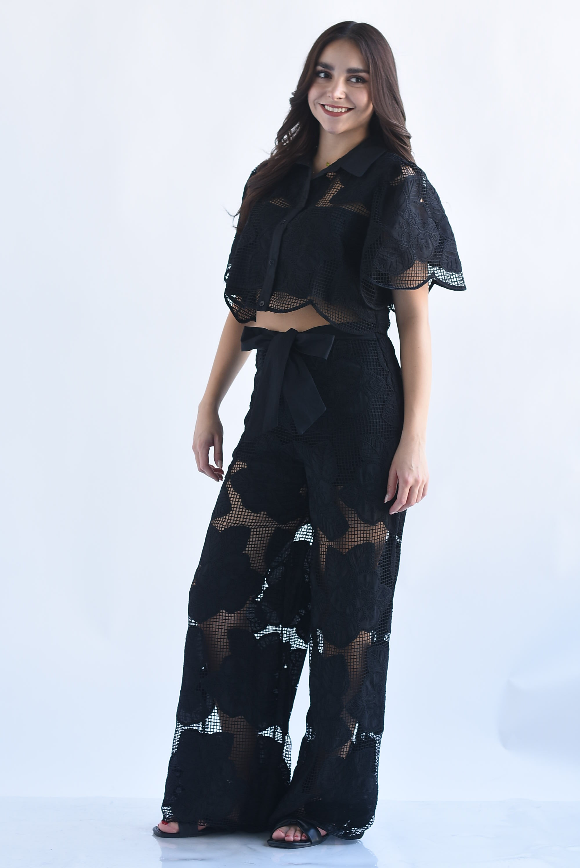 Set Pantalón y Blusa calado flores