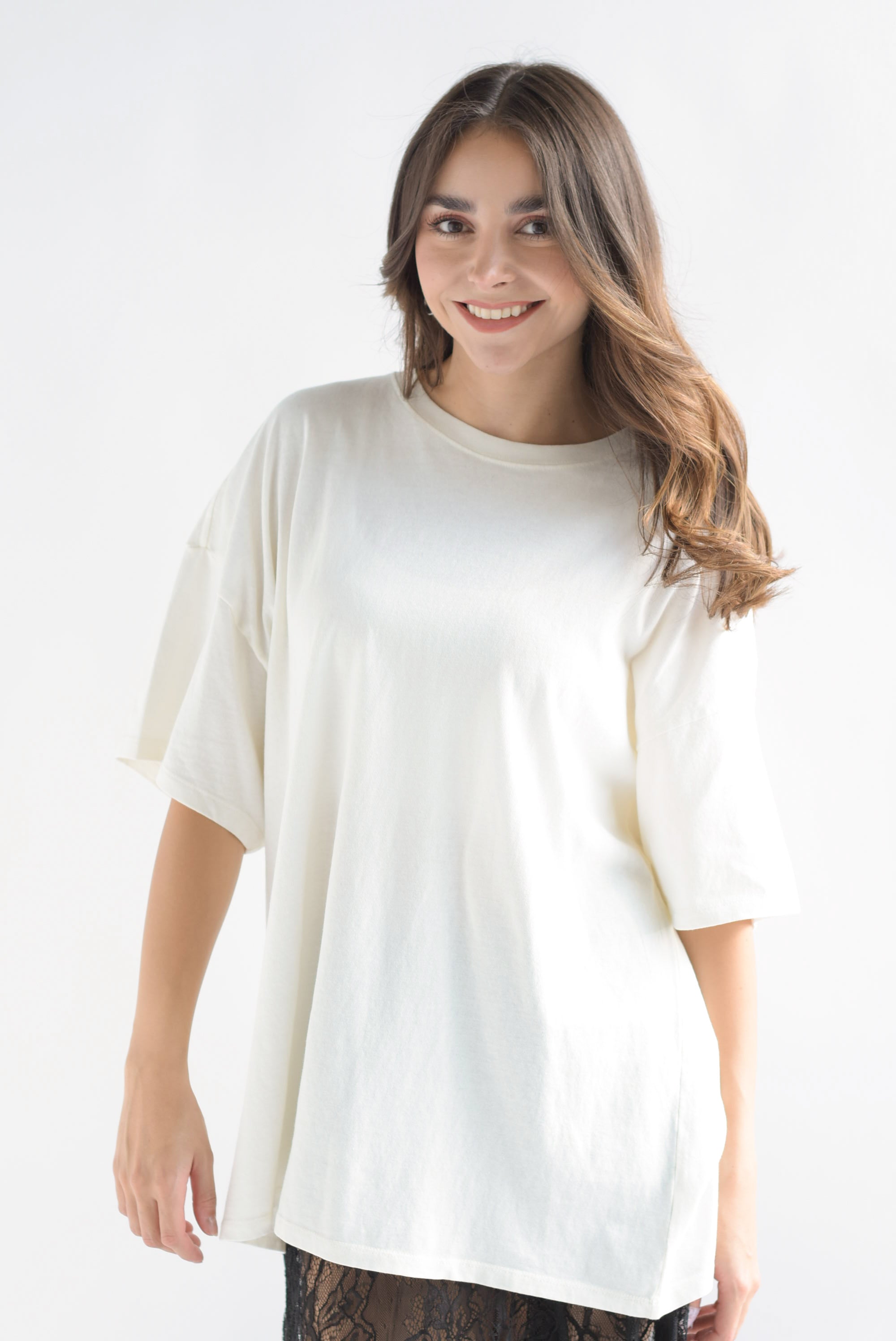T-Shirt holgada deslavada Ivory