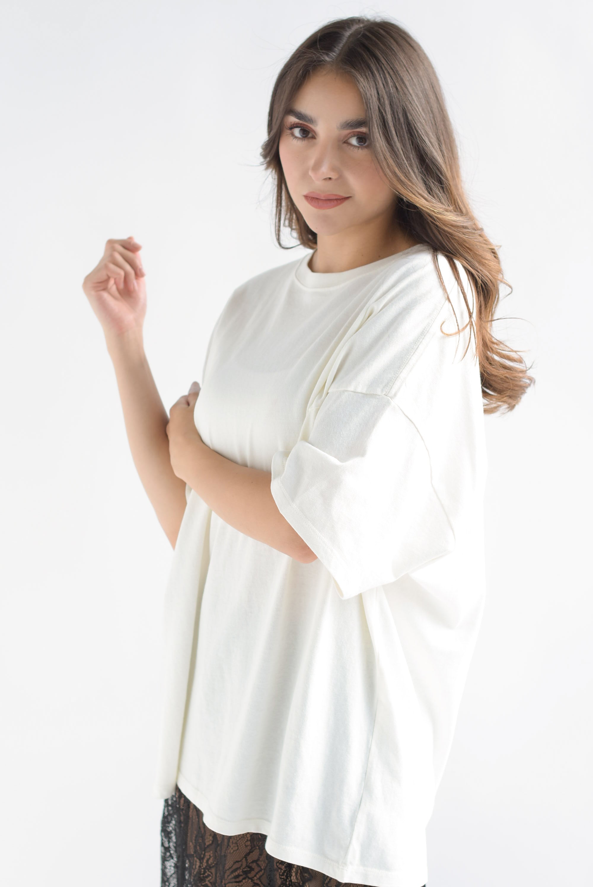 T-Shirt holgada deslavada Ivory