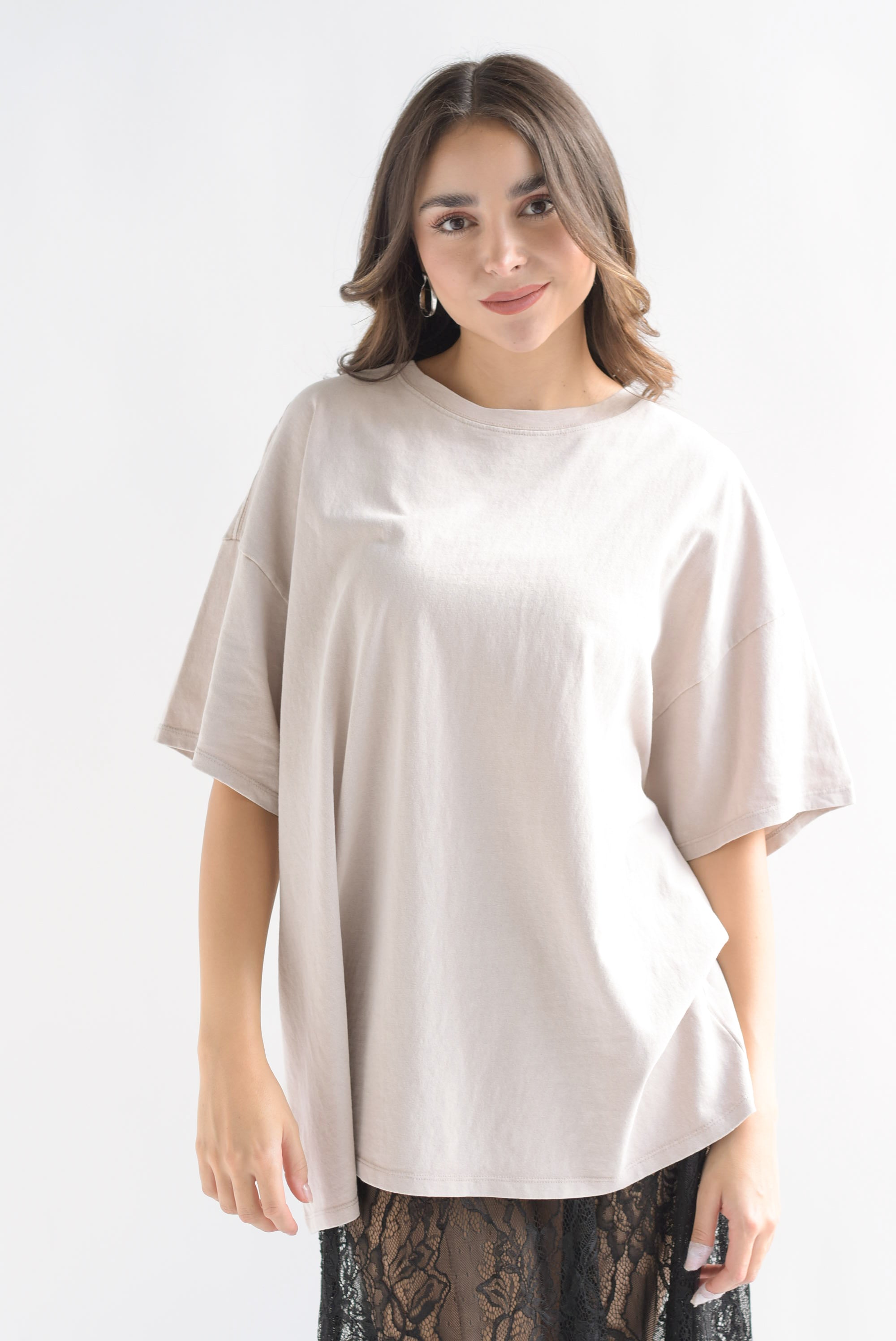 T-Shirt holgada deslavada Beige