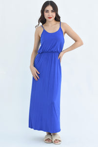 Fashion Styled Vestido largo de algodón Azul Rey