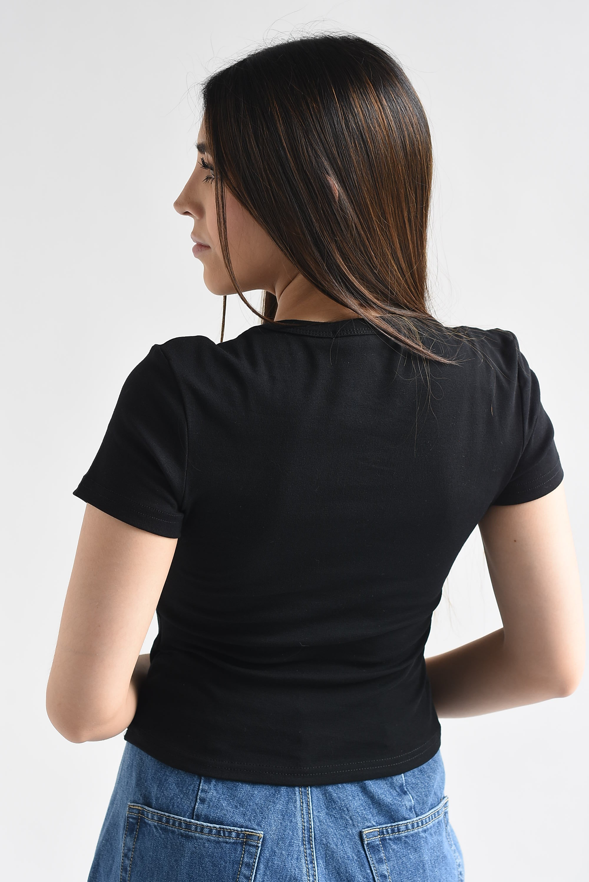 T-Shirt crop cuello V