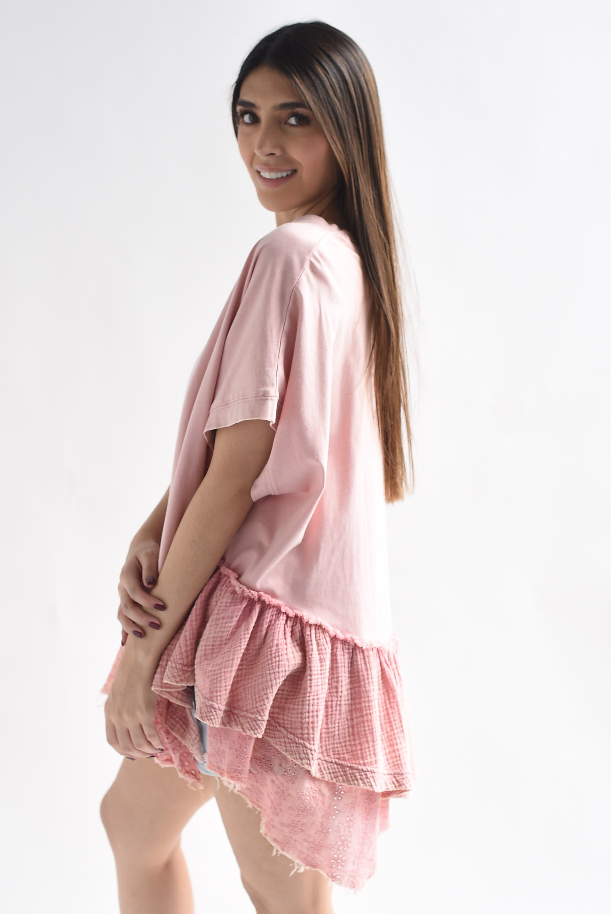 T-Shirt oversize olán calado