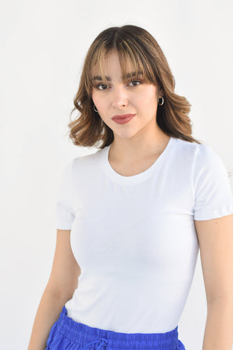 T-Shirt básica cuello redondo Blanca