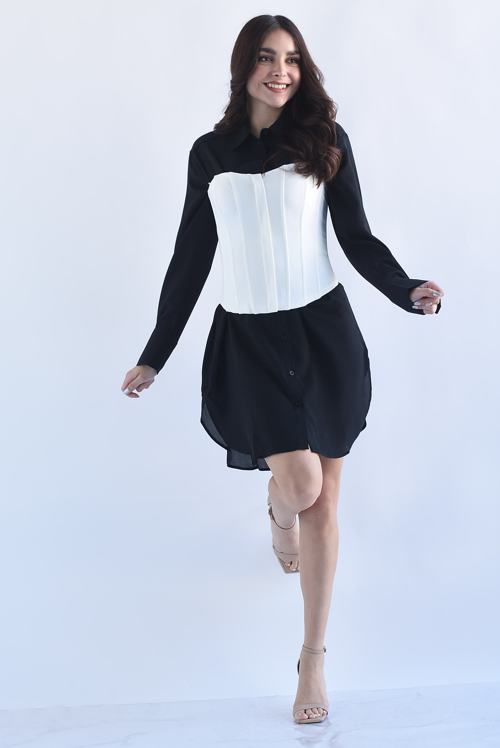 Corset strapless costuras