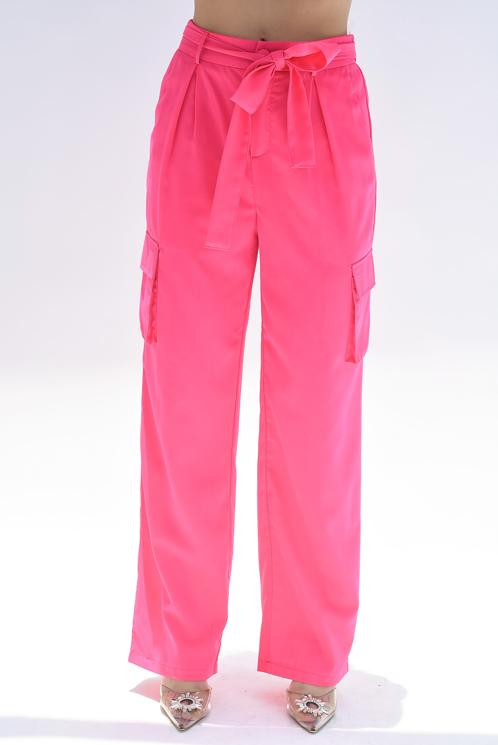 Pantalón de vestir cargo Rosa vibrante