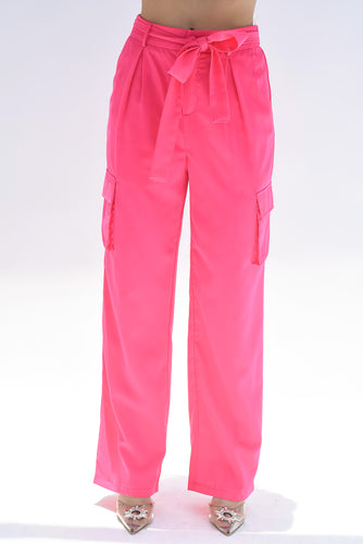 Pantalón de vestir cargo Rosa vibrante