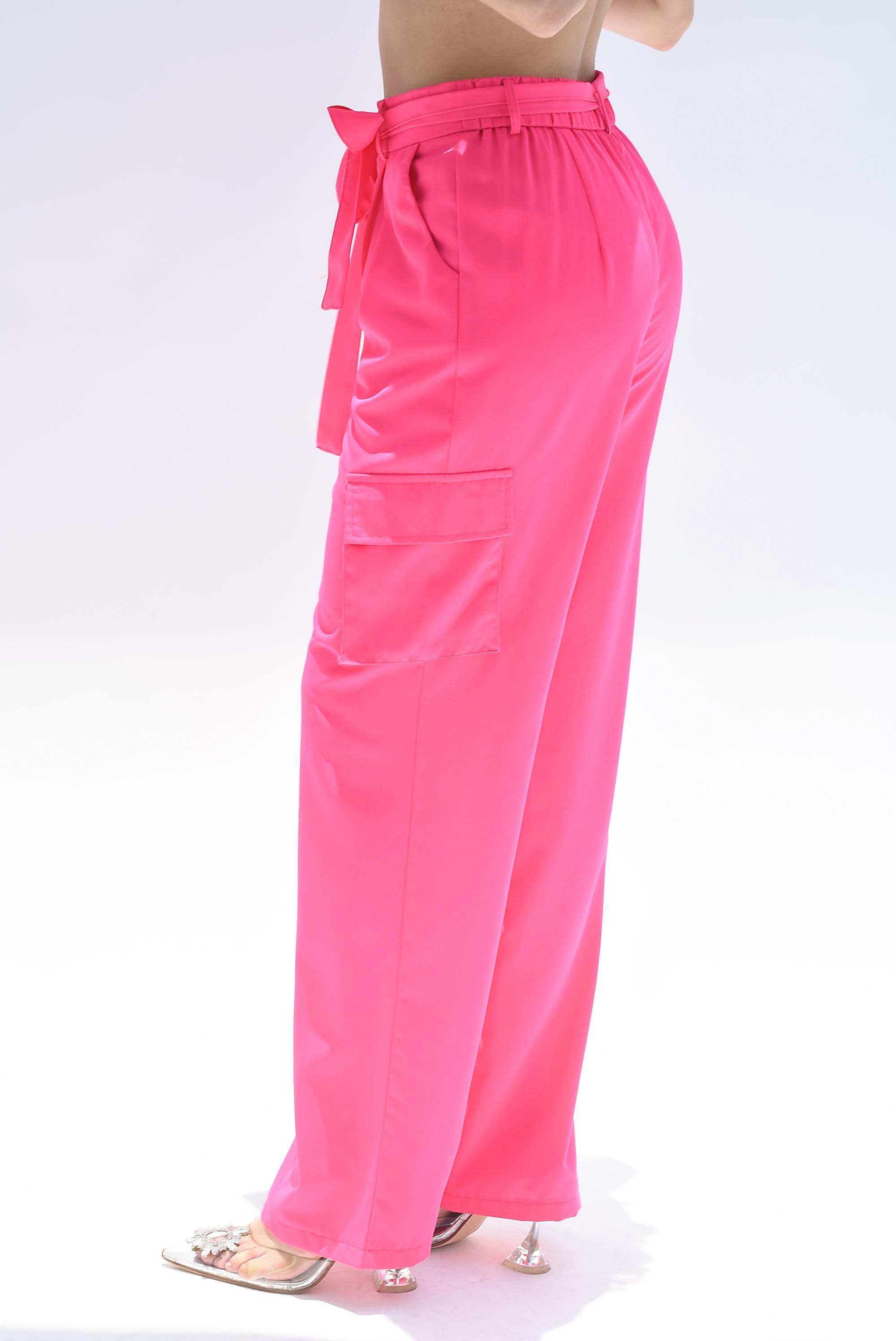Pantalón de vestir cargo Rosa vibrante