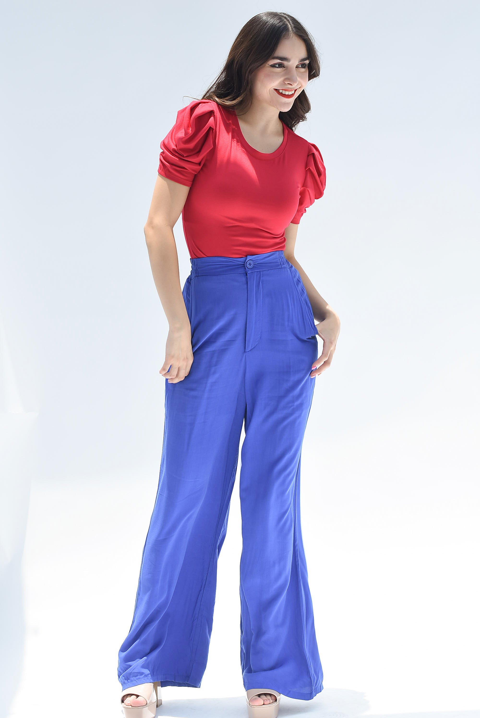 Pantalón pierna ancha Azul Rey