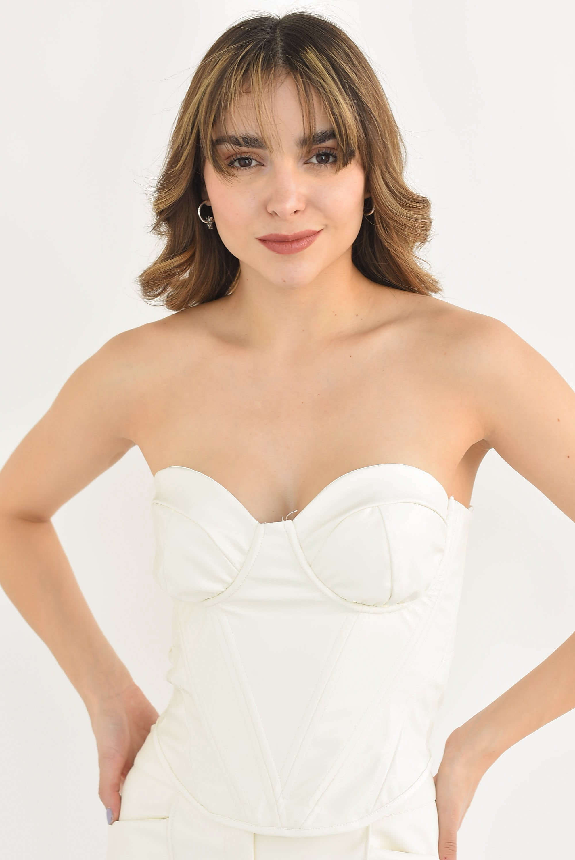 Corset copas strapless Ivory