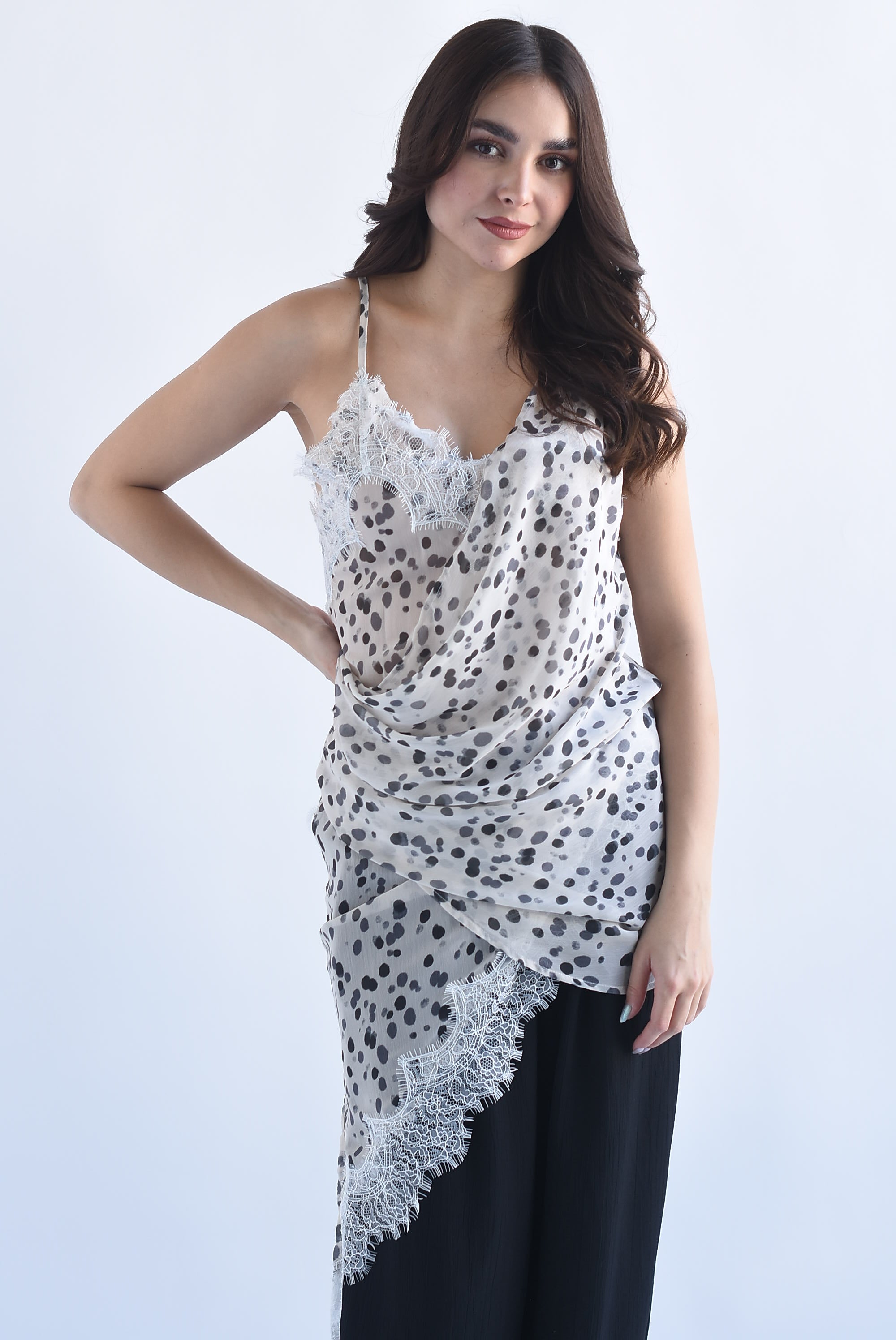 Vestido lencero asimétrico Cow