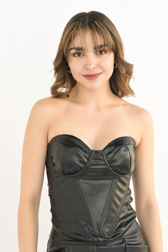 Corset copas strapless Negro