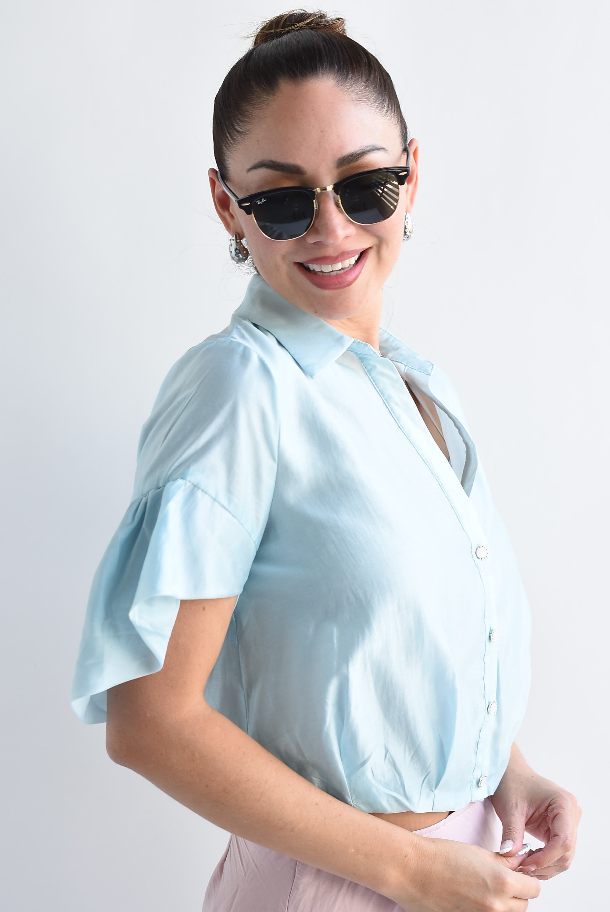 Blusa elástico cintura Azul Baby