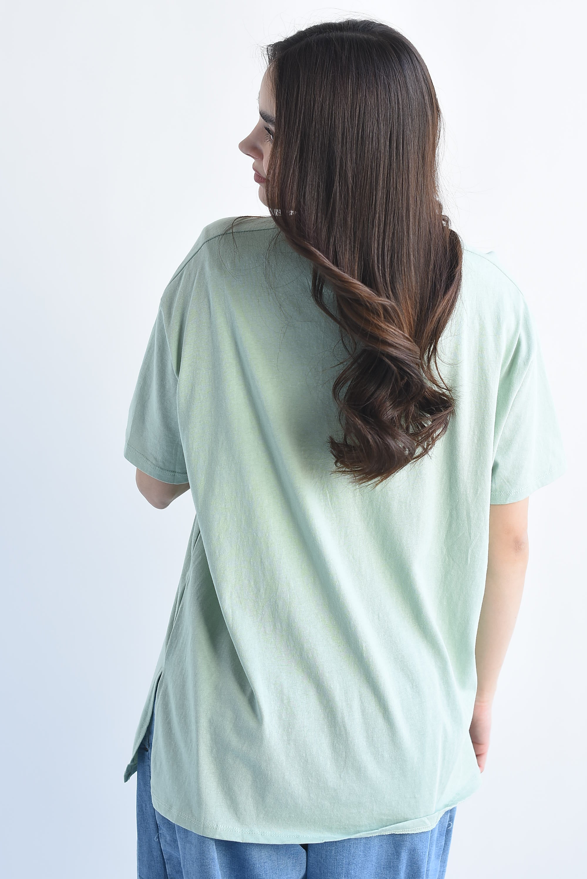 T-Shirt básica abertura lateral