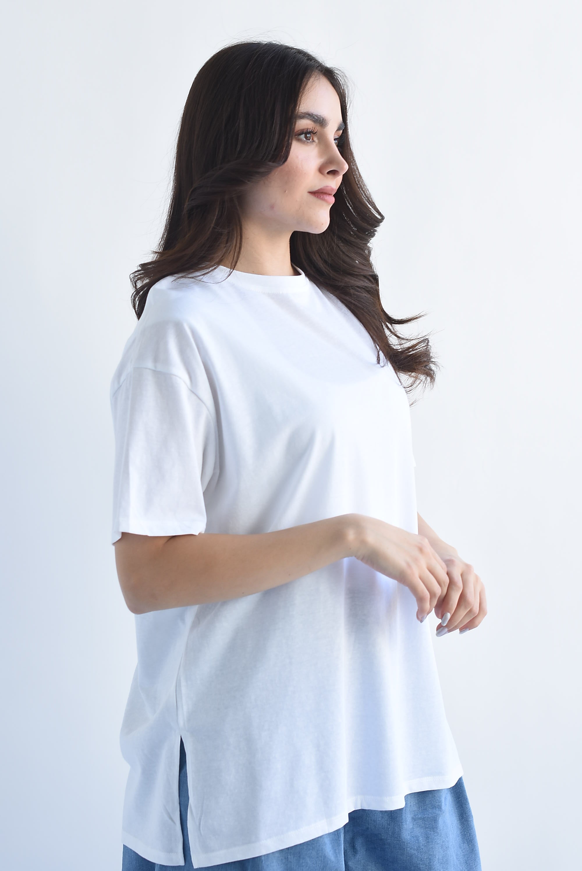 T-Shirt básica abertura lateral