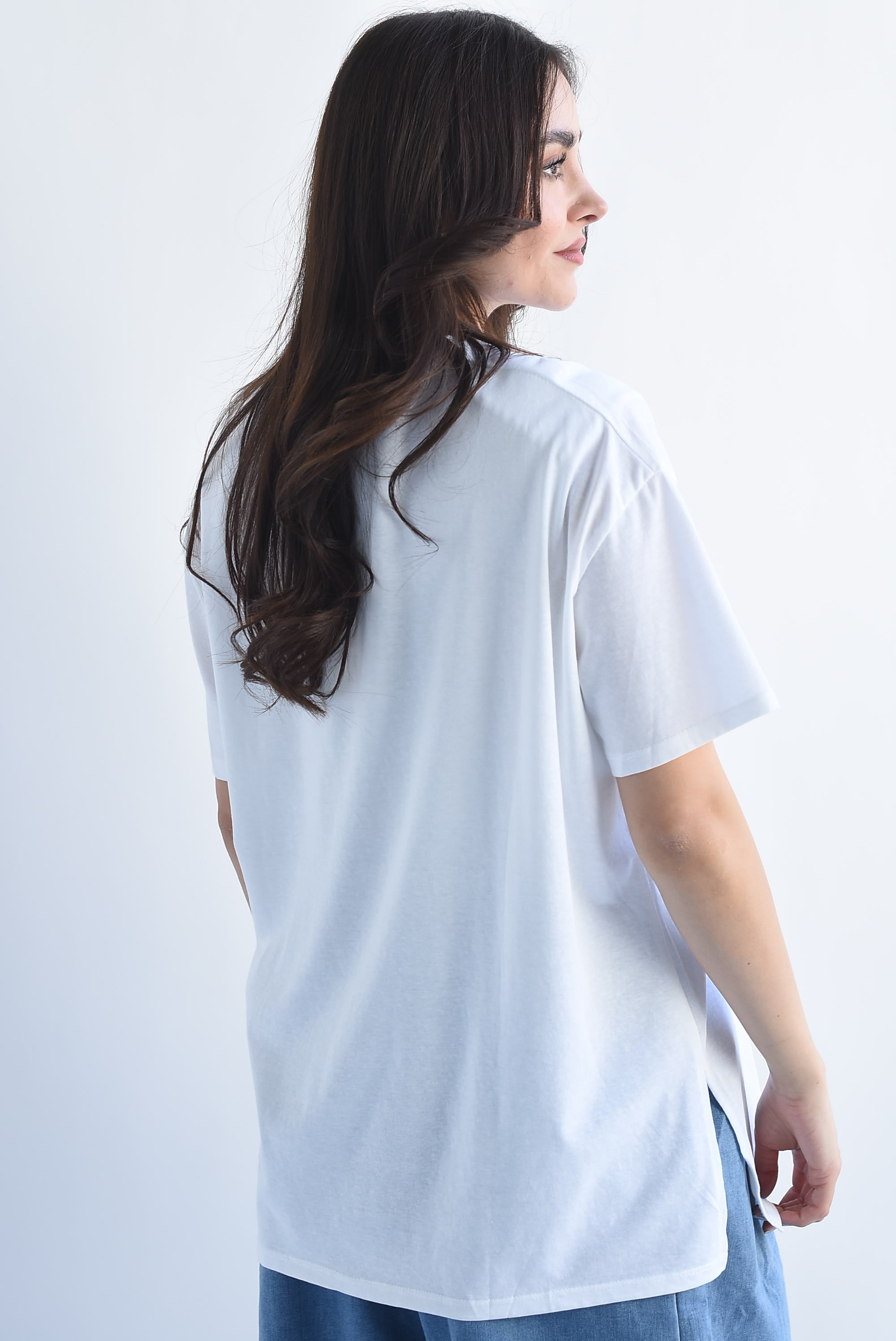 T-Shirt básica abertura lateral