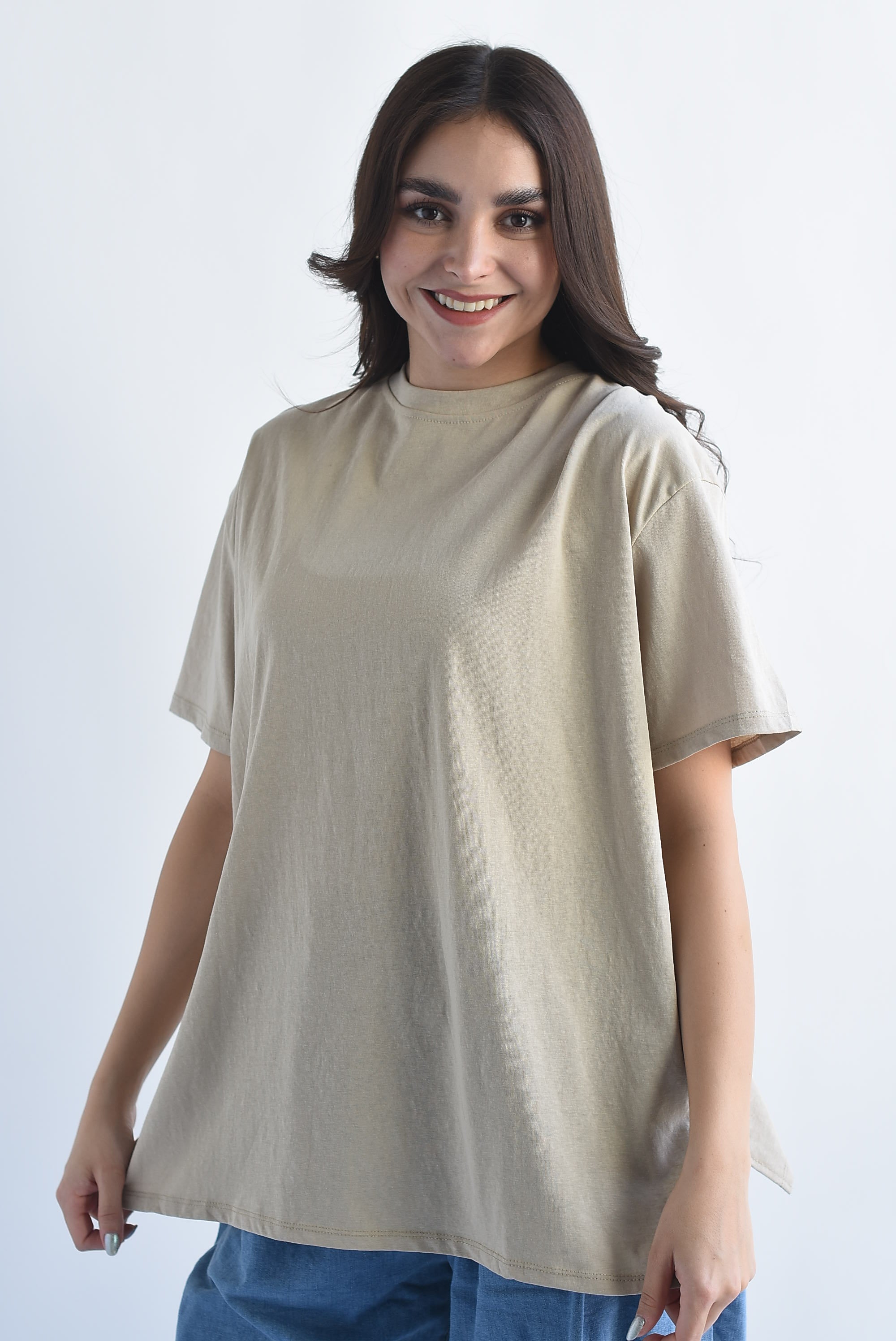 T-Shirt básica abertura lateral