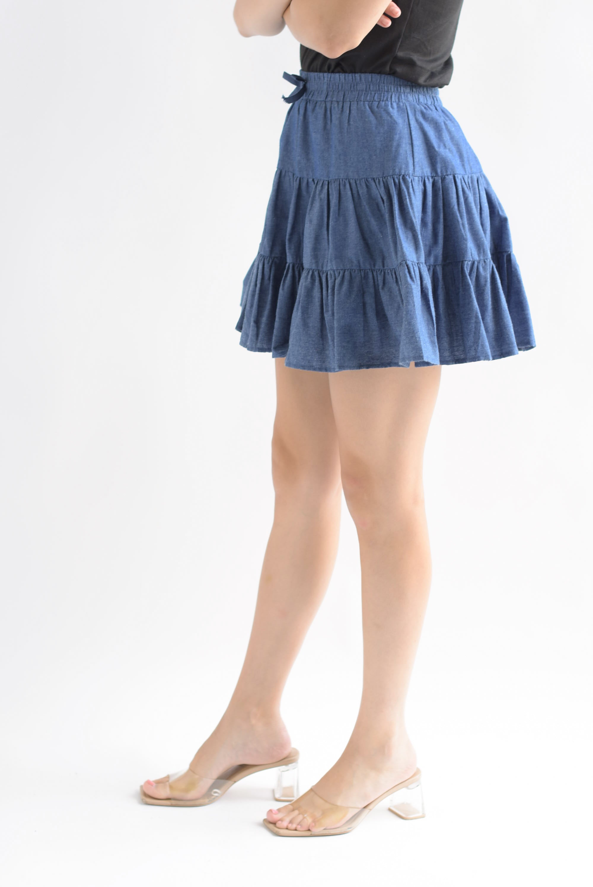 Falda corta olanes Denim Medium