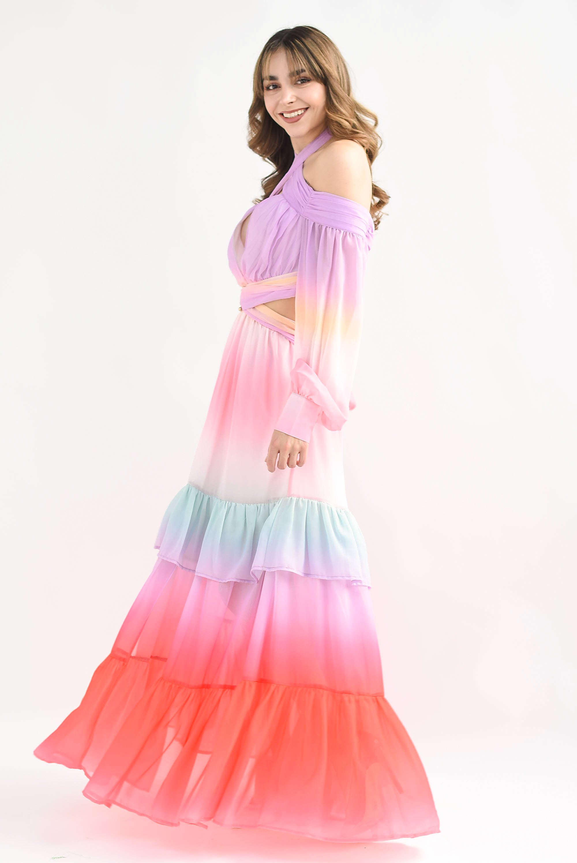 Vestido degradado colores Pastel