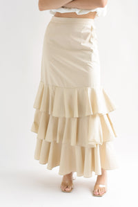 Fashion Styled Falda larga olanes Beige