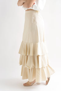 Fashion Styled Falda larga olanes Beige