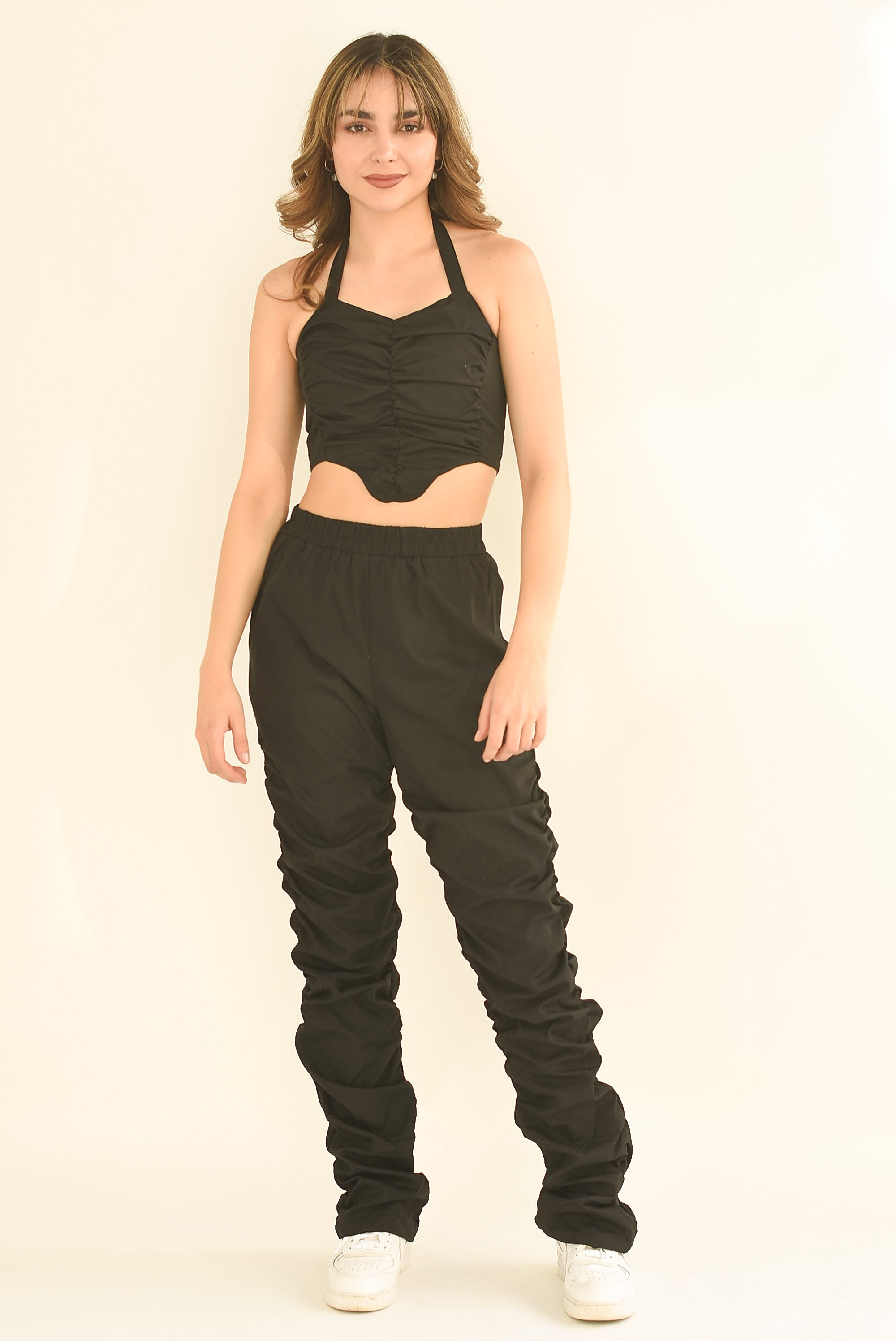 Set Pantalón y Top drapeado Negro