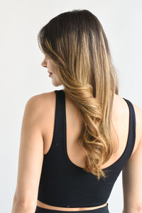 Fashion Styled Top tirante grueso doble Negro