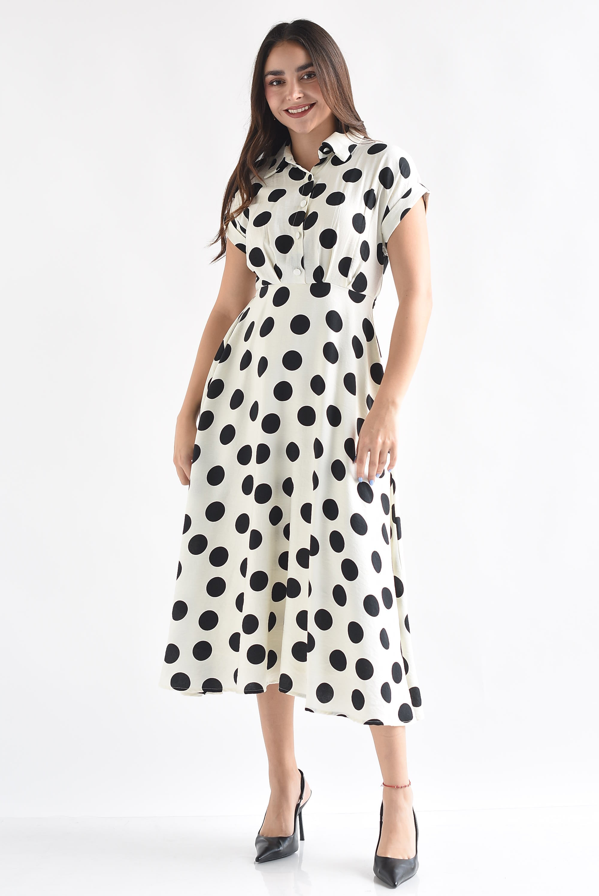 Vestido midi lunares