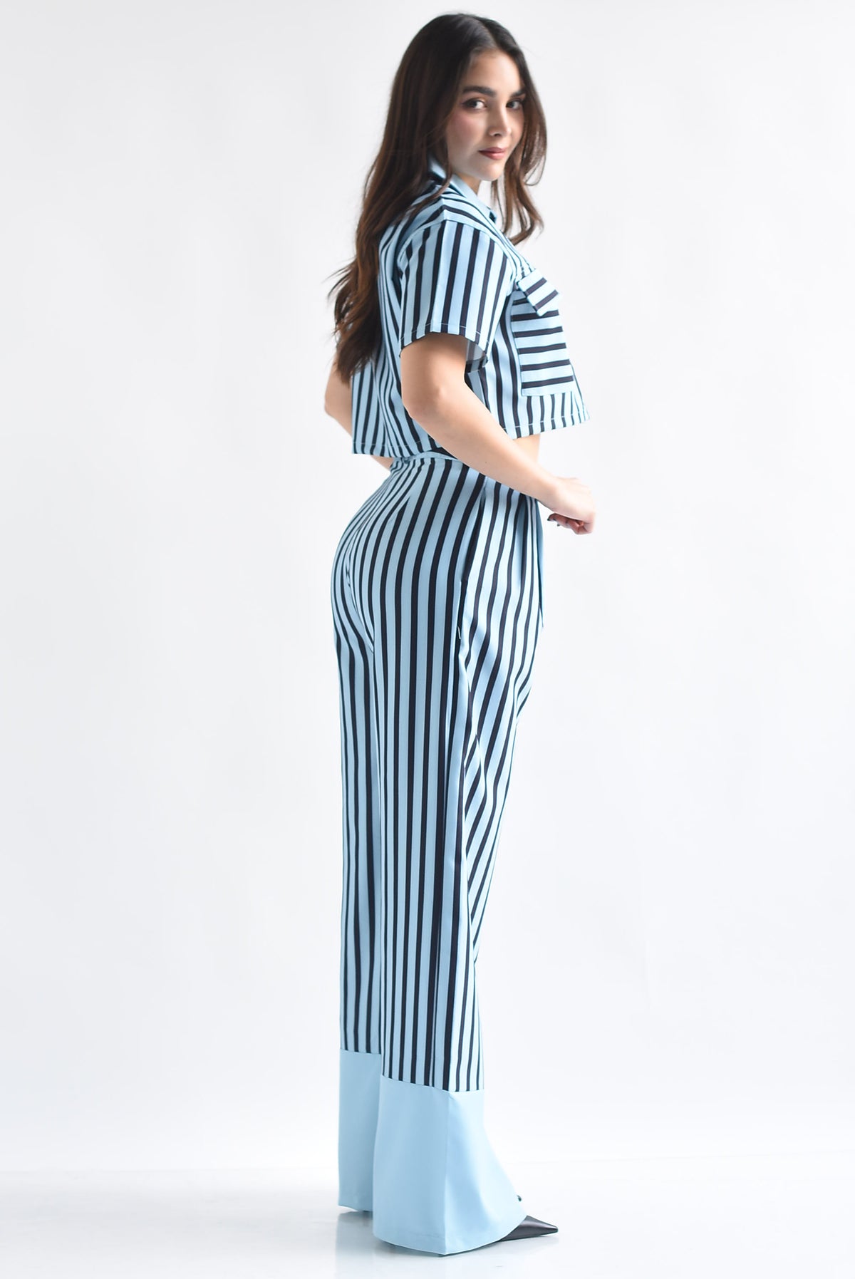 Set Pantalón y Blusa cargo rayas