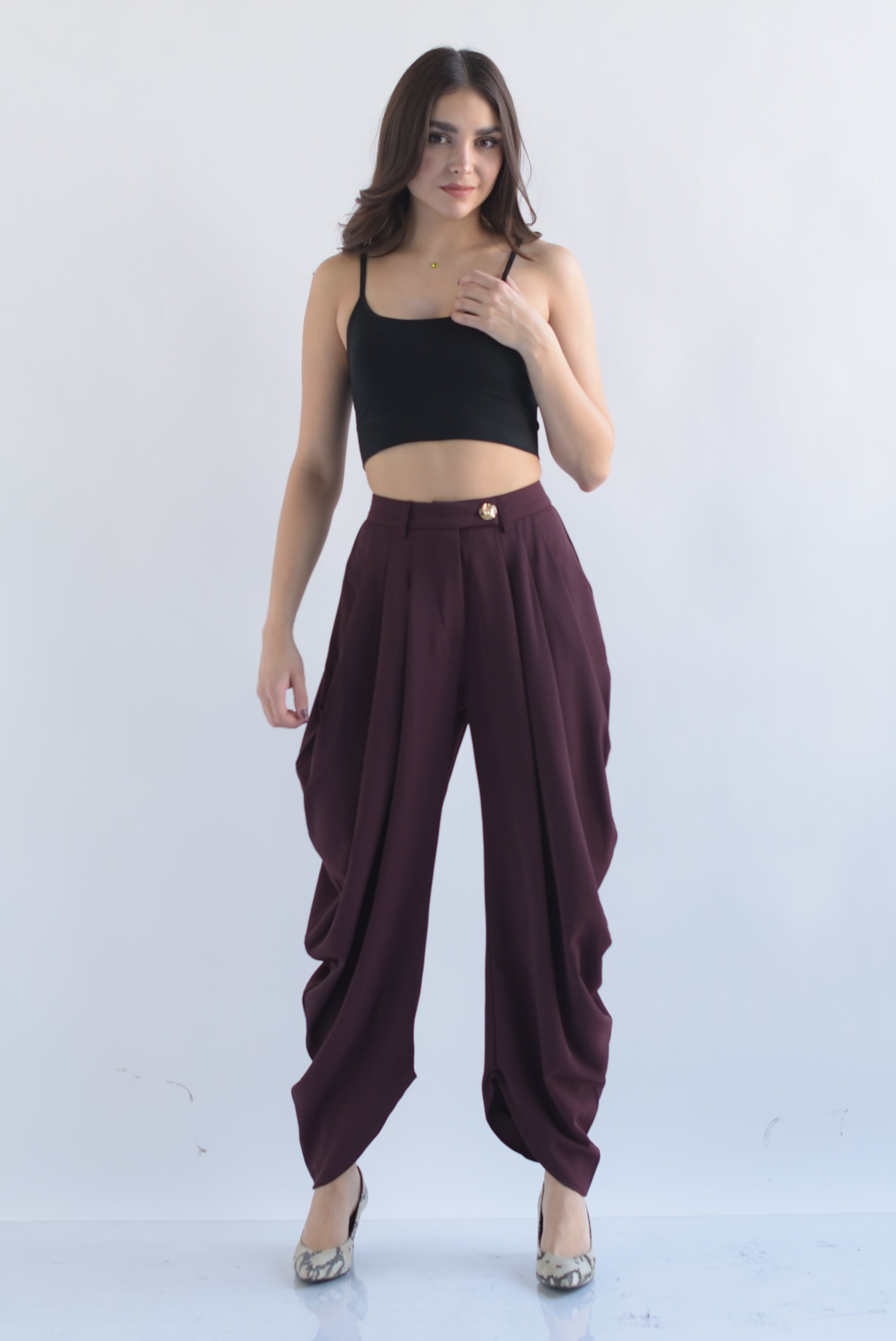 Pantalón globo Tinto