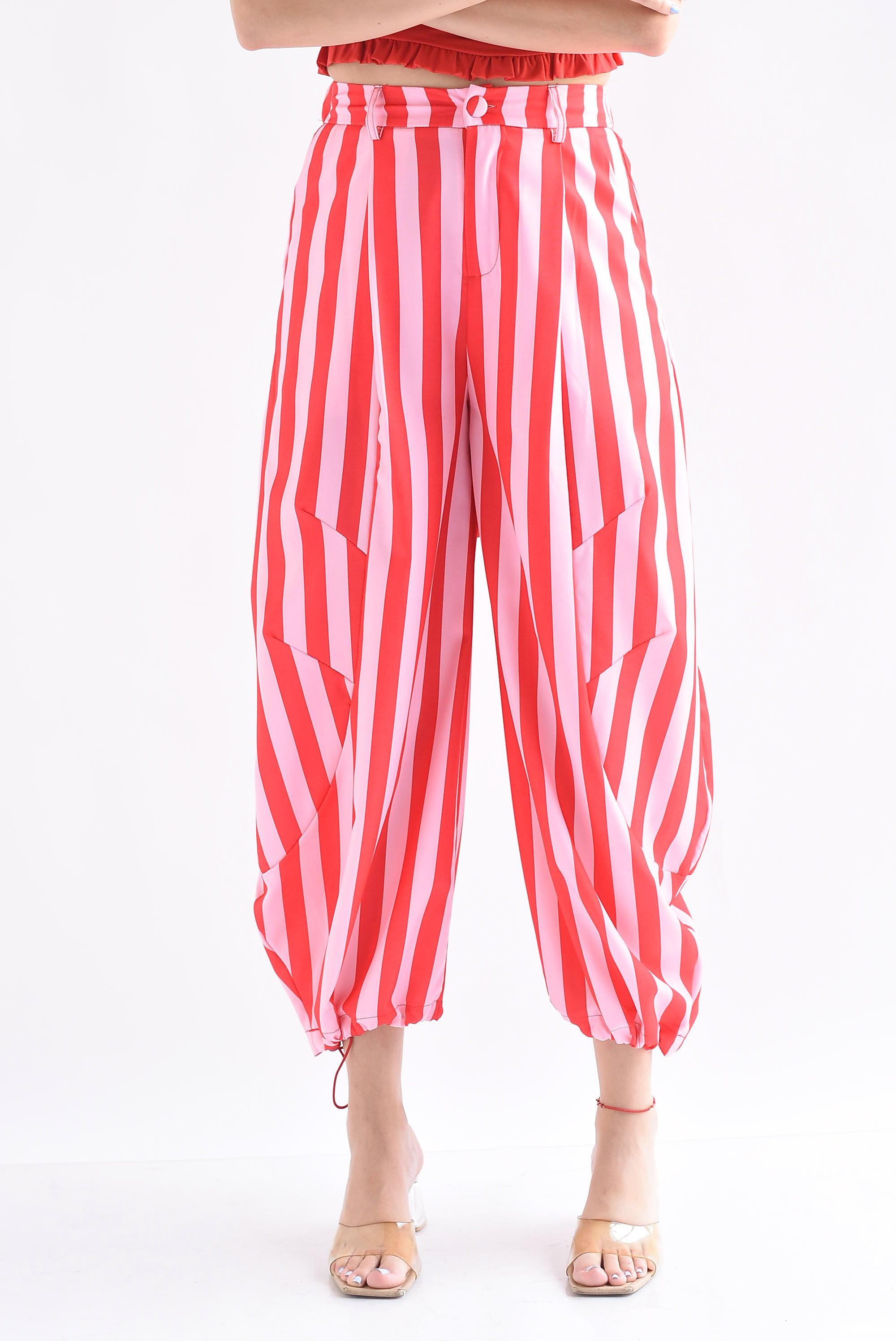 Pantalón barrel rayas bitono