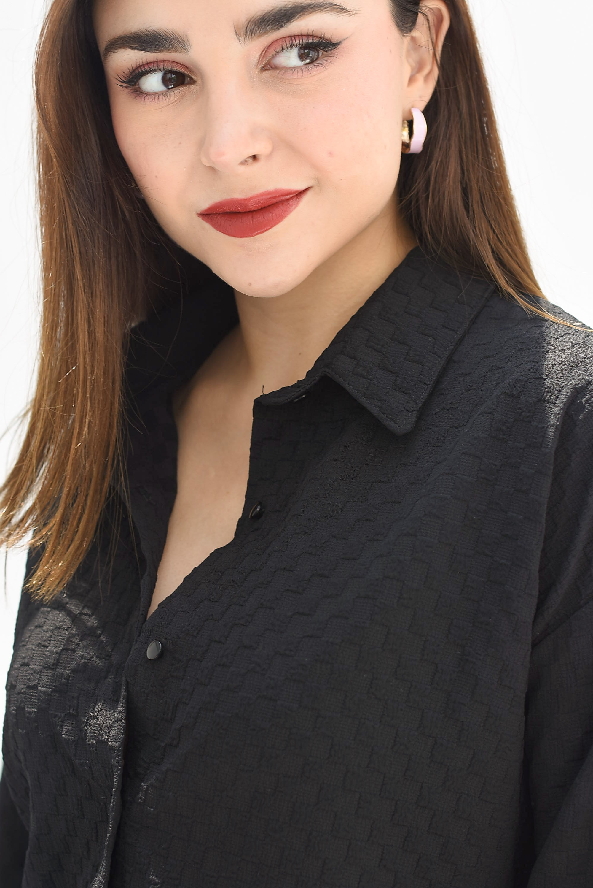 Set Short y Camisa texturizado Negro