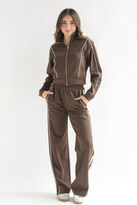 Fashion Styled Set Pantalón y Chamarra track Espresso