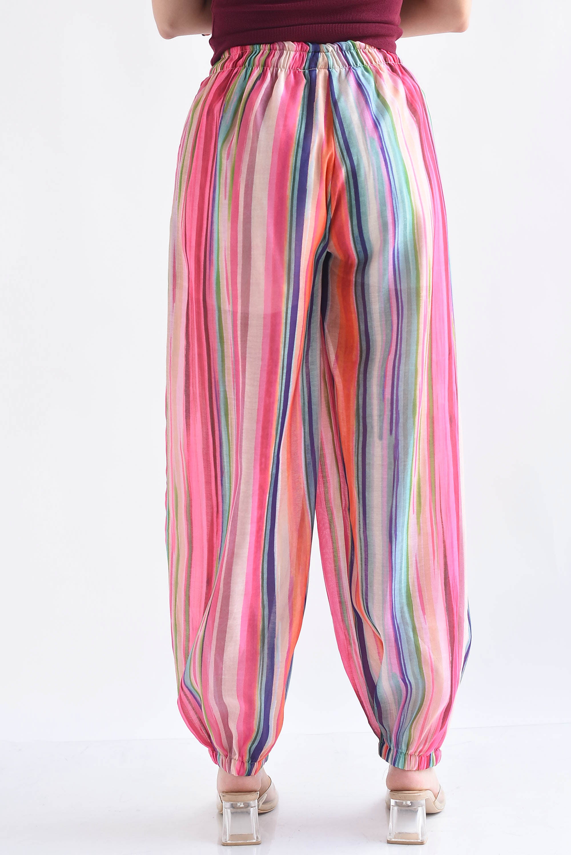 Pantalón globo rayas arcoíris