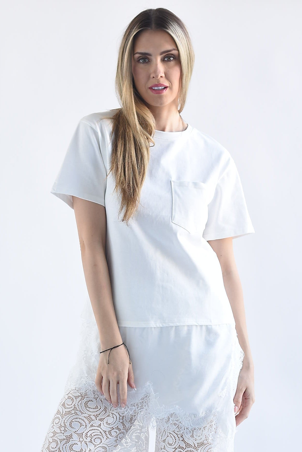 T-Shirt con lencero asimétrico