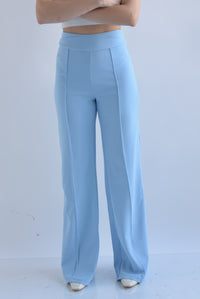 Fashion Styled Pantalón pierna ancha y cintura alta Azul Baby