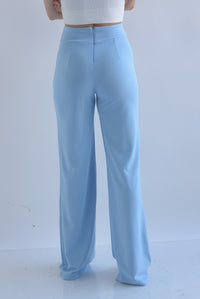 Fashion Styled Pantalón pierna ancha y cintura alta Azul Baby