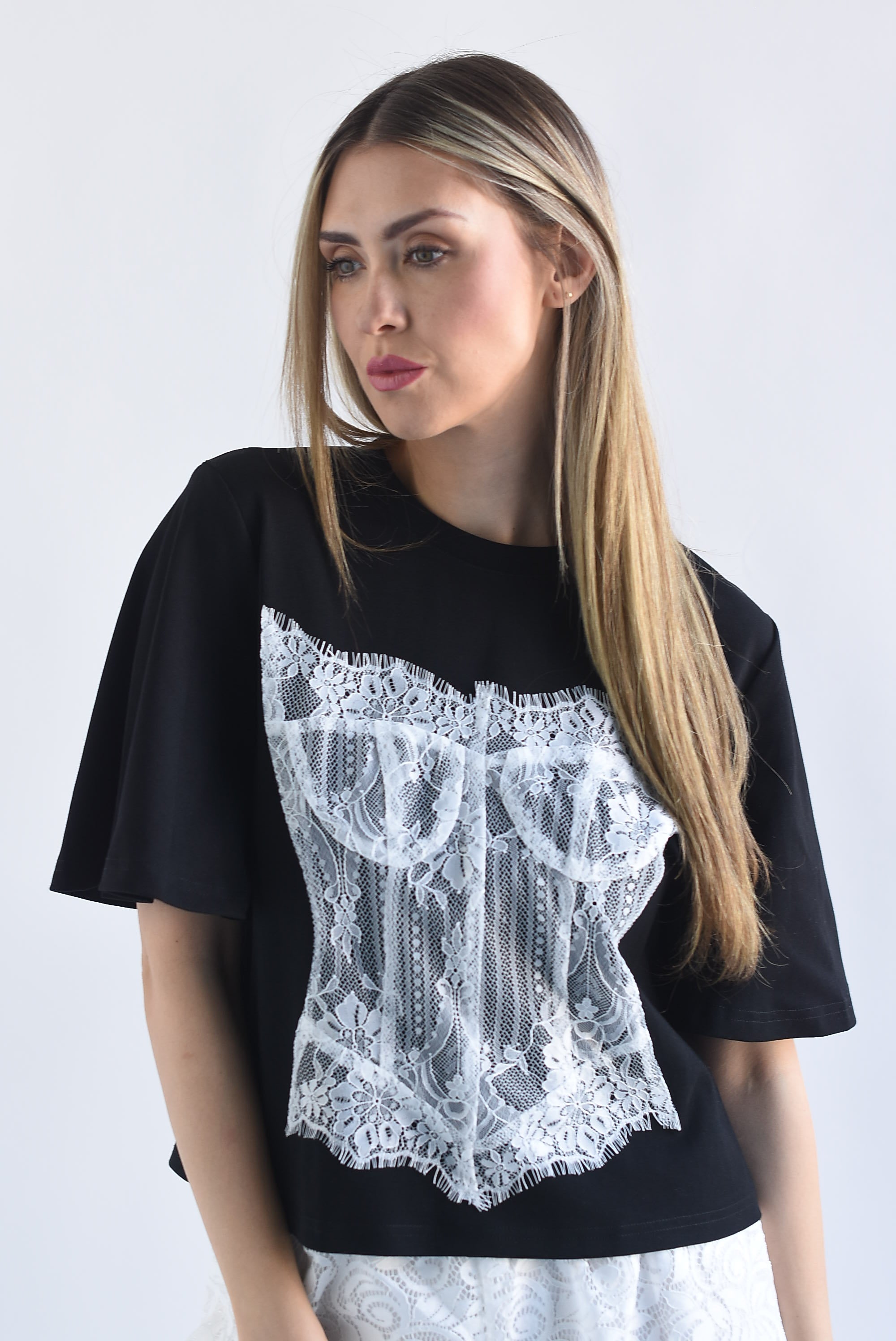 T-Shirt corset encaje