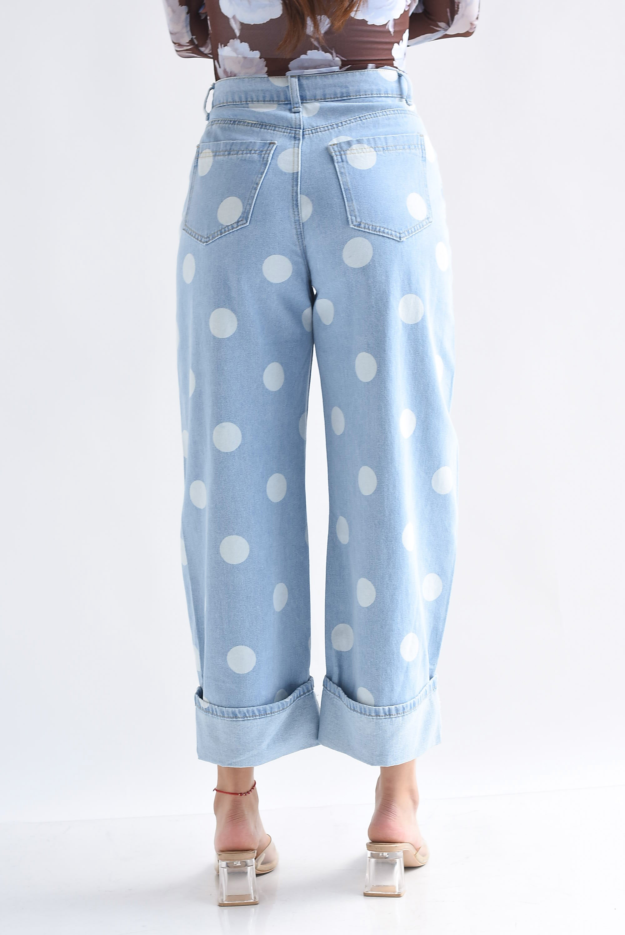 Jeans dobladillo polka dots chunky