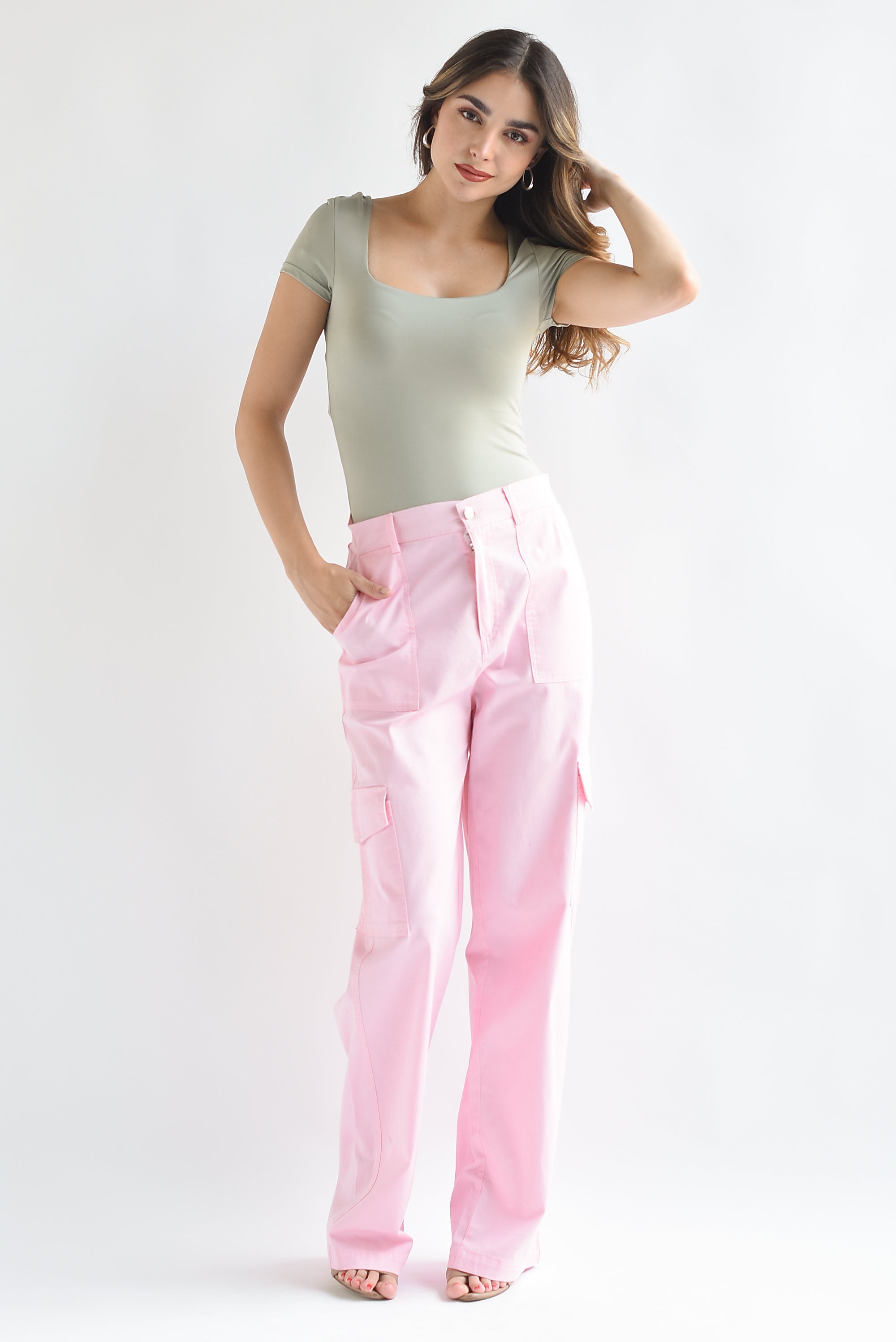 Jeans cargo Rosa Baby