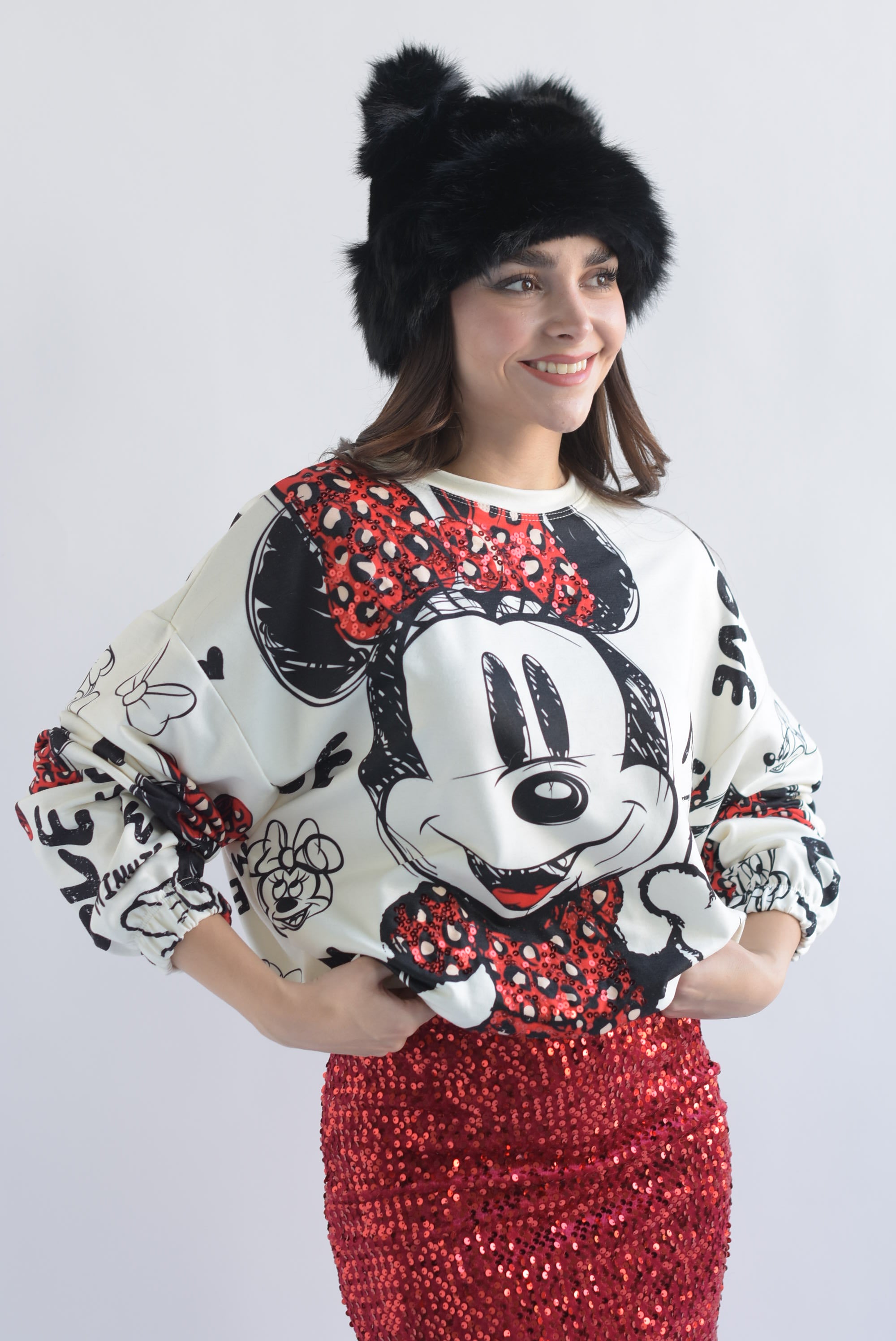 Sudadera Minnie lentejuela Roja