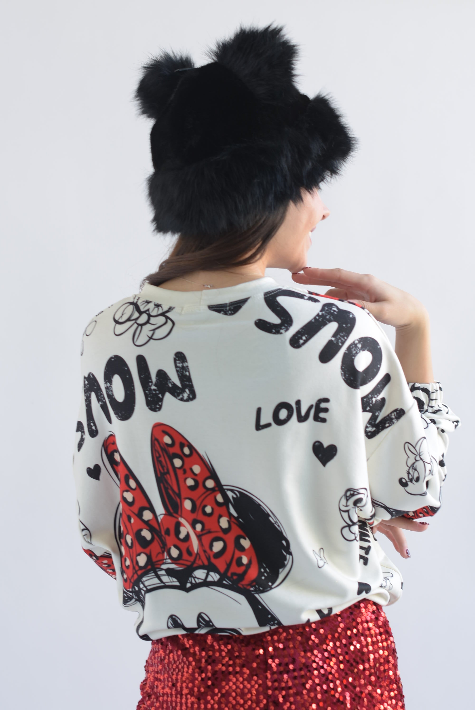 Sudadera Minnie lentejuela Roja